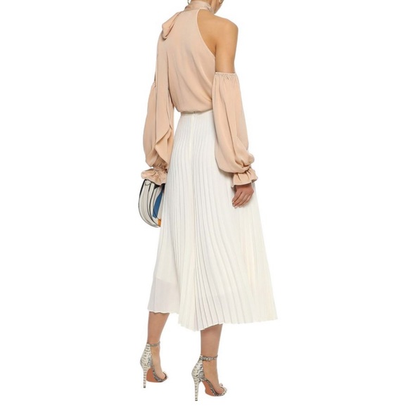 Milly Viola Silk Cold-Shoulder Top - Picture 3 of 7